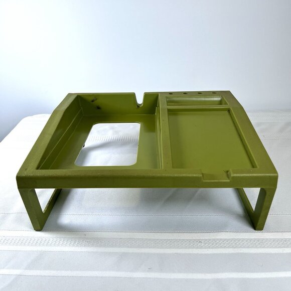 Vintage Rubbermaid Desk Organizer Avocado Green Mid Century Office Caddy MCM - Picture 2 of 9